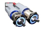 ZPC1CS81 19mm Waterproof Stainless Steel DPDT Illuminated Metal Selector Switch 2/3 Position Push Button Switch Rotary Switch with LED