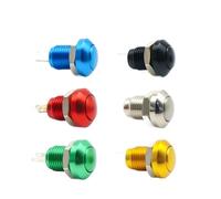 ZPC1CS81 1pc 8mm Momentary Metal Horn Doorbell Bell Push Button Switch Waterproof Car Auto Engine PC Power Start Starter Red Blue Green