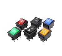 ZPC1CS81 1pc DIY Rocker Switch Power Switch Boat 3 Position 6Pin Button Latching with Lamp Light KCD4 16A 250VAC/ 20A 125VAC On-Off-on