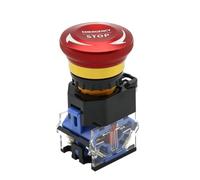 ZPC1CS81 22mm 10A Metal Emergency Stop Pushbutton Switches Mushroom Head Button Self-Locking Elevator Power Start Emergency Stop LA38