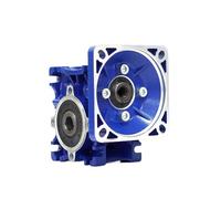 ZPC1CS81 NMRV 030 with Servo Flange Worm Gear Reducer Full Speed Ratio 10-100 90° Gearbox Speed Reducer for Engines(104x104 Servo Blue,NMRV 30 Ratio 80)