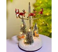 ZPCO Artificial Christmas Tree Decor with Musical, Rotating Train and LED Lights for Home Tabletop Indoor Decor, Xmas Thanksgiving Holiday Decor Gift for Friend and Family