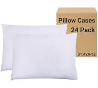 ZPECC Pillowcases Standard Size - 24 Pack Soft White Pillow Cases Bulk with Envelope Closure, Pillow Covers Set for Motel, Therapy Clinic, Fabric Markers (24 Pack，20x26)