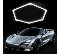 zpehyrin Hexagon LED Waterproof Garage Lights, 6500k White Grid Design, Universal For Workshop/studio/gym