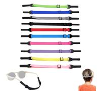 Zpeiran 10 Pcs Adjustable Non-Slip Glasses Strap, Elastic Sports Eyewear Retainer for Swimming, Jogging & Activities - Universal Fit for Men, Women & Kids in 10 Colourful Silicone