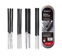 Zpeiran Charcoal Drawing Pencils,10 Pcs Artist Charcoal Sticks Willow Charcoal Drawing Pencils with Metal Box for Kids Adults Beginners Professionals(Black)