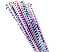 Zpengtai Bicycle Spokes Bicycle Spoke Wire Vacuum Plating Rainbow Spokes 26 27.5 29 Inch Cap Mountain/Road Bike(261MM X 10pcs)