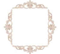 Zpengtai Decorative Mouldings 4/2/1 Pcs Long Flowers Birch Wood Applique Wood-Carved Decal Corner Onlay Frame Furniture Doors Walls Ornamental Decor 20x5cm decal(4pcs)