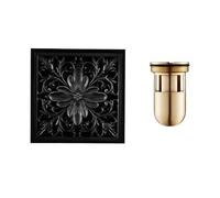 Zpengtai Floor Drain Bathroom Black Drain Brass Square Shower Room Floor Drain Trap Waste Grate With Hair Drains 10 * 10cm catcher(G2)
