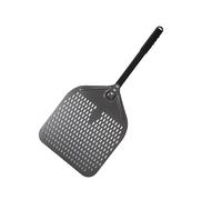 Zpengtai Pizza Paddle 12 13 14 Inch Big Pizza Perforated Shovel Paddle Short Handle Oven Turning Peel Kitchen Tools Spatula Nonstick Pizza Baking Tray(Black 14inch 76cm)