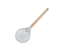 Zpengtai Pizza Paddle 7/8/9/10 Inch Pizza Turning Peel Pizza Shovel Perforated Aluminum Pizza Peel Paddle Short Pizza Tool Non Slip Wooden Handle Tray(8 inch)