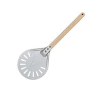 Zpengtai Pizza Paddle 7 8 9 Inch Perforated Pizza Turning Peel Pizza Shovel Aluminum Wooden Handle Pizza Peel Paddle Short Pizza Tool Non Slip Handle Tray(9 inch 80cm)