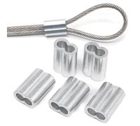 Zpengtai Wire Rope Clamps 1-50Pcs Double Hole Cable Crimp Sleeve M1 To M12 Wire Ferrules 8-Shape Aluminum Cable Stopper Crimp Rope Hardware Accessories clip(50Pcs M2)