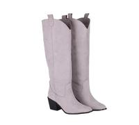 ZPFDSG Ladies Cowboy Boots Low Thick Heel Boots For Women Cowgirl Boots Women Square Toe Knee High Boots(36)