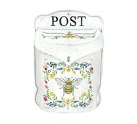 ZPFDSG Mail Box Vintage Outside Mailboxes Letter Box Metal Wall Mounted Post Box Farmhouse Post Decoration Crafts Santa Mailbox Post(White)