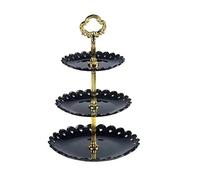 ZPFDSG Multi Layer Fruit Serving Tray 1PC Dessert Table Fruit Tray Three Layer Cake Stand Rack Wedding Party Candy Plastic Dry(Black)
