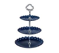 ZPFDSG Multi Layer Fruit Serving Tray 1PC Dessert Table Fruit Tray Three Layer Cake Stand Rack Wedding Party Candy Plastic Dry(Blue)