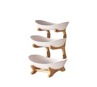 ZPFDSG Multi Layer Fruit Serving Tray 2/3 Layer Fruit Plate Home Living Room Plastic Snack Dish Creative Modern Dried Fruit Basket Candy Dish Cake Stand Salad Bowl(DJ0195-white3tiers)