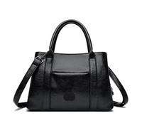 ZPFDSG Tote Bags for Women Ladies' Tote Bag, Large-capacity Genuine Leather Texture Handbag, Simple Commuting Single-shoulder, Retro Women's(Black)