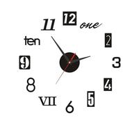 ZPFDSG Wall Sticker Clock DIY Wall Clock 40cm/16'' Frameless Modern 3D Wall Clock Mirror Sticker Clock for Home Office Hotel Restaurant School Decoration(Black-013)