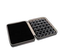ZPGVWXKO 60 Grid Round Storage Box for Gemstones and, All Black