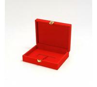 ZPGVWXKO Bar Storage Container Practical Box with Cushioned Flannel Lining Secure Clasp Display Organizer Suitable for Introducing Valuables Wedding Anniversary Event, 200g Single Slot Gold Bar Box