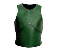 ZPGVWXKO Chest Armour Medieval Chest Armour PU Leather Vest Adjustable Cosplay Vest Comfortable Material Suitable for Party Cosplay Halloween Theater Gift, Green