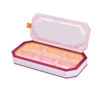 ZPGVWXKO Covered Jewelry Storage Compact Display Organizer Jewelry Tray with Compartments Clear View Compartment Storage Display Box for Dressing Tables, Pink