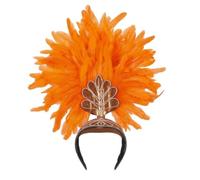 ZPGVWXKO Feather Headband Feather Headpiece Costume Headwear Oversized Plume With Sparkling Trim And Layered Leaf Detail Suitable for theatrical productions, Orange