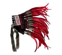 ZPGVWXKO Indian Headdress Artificial Feather Hat Headpiece Stage Headband Accessory for Cultural Flair Suitable for Adults Men Women Dance Show Carnival, Black