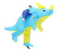 ZPGVWXKO Inflatable Triceratops Dinosaur Costume with Battery Pocket, Adjustable Blower, Polyester, for Family, Adults, And Children, Cosplay, Halloween, Fancy, Children Size