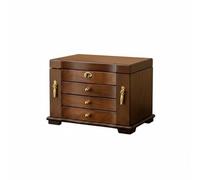 ZPGVWXKO Jewelry Storage Case Jewelry Box Organizer Chest Cabinet With Lockable Lid Built In Mirror And Layered Drawers In Wood For Rings Earrings Bracelets, Ancient Charm