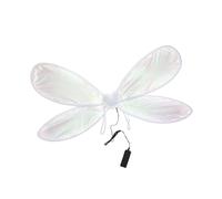 ZPGVWXKO Light Up Angel Wing Fairy Wing Butterfly Wing Decorative Wing Costume Accessory Breathable Material with Magical Light Effect for Women Girls, White
