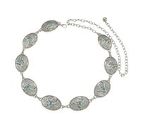 ZPGVWXKO Metal Waist Chain Belt Eye-Catching Waist Chain with Clasp Statement Jewelry for Summer Occasions, Beachwear, Resort Wear, Silver