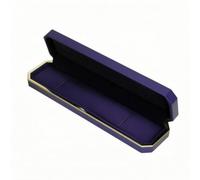 ZPGVWXKO Octagonal Jewelry Case | Rectangular Profile, Jewelry Display Box with LED Lights, Elegant, Bracelet Box with Velvet Interior, for Gift Giving, Blue