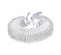 ZPGVWXKO Ruffled Neck Ruff Elizabethan Collar Clown Collar Detachable Ruffled Collar Vintage Lace Collar Easy Styling Suitable for Women Girls Cosplay, White