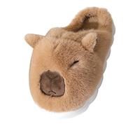 ZPGVWXKO Set of 2 Reusable Capybara Slippers, Cute And Comfortable, for The Bedroom, Warm And Cozy, Ideal for A Birthday Or The, Brown S