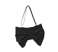 ZPGVWXKO Women's Shoulder Bag with Bow, Nylon Evening Bag, Ideal for Parties, Shopping, As A Gift Or for Everyday Use, Black