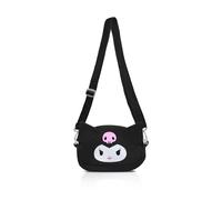 ZPHYLA Kawaii Kuromi My Melody Cinnamoroll Bag Cute Cartoon Wallet Anime Shoulder Bag Adjustable Shoulder Strap Girls Birthday Gift, Black, ZP00012