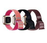 ZPIJOO Nylon Loop Band Compatible with Fitbit Versa 3/Fitbit Versa 4 /Fitbit Sense/Sense 2 Adjustable Breathable Band for Women Men, Magic-Tape Soft Replacement Wristband Accessory