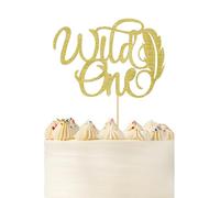 Zpilkes 1PCS Wild One Cake Topper Glitter 1st Birthday Cake Topper Decoration for First Birthday Party Happy Baby Shower Supplies