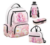 ZPINXIGN 17 Inch Large Backpack with Lunch Box for School Girls 4Pcs Set Back to School Backpacks with Multiple Compartments, Cute Baby Horse, One Size, Travel Backpacks