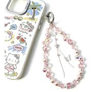 ZPIPOIFA Beaded Phone Wrist Strap,Glitter Phone Charm Wrist Strap for Women,Cute Wristlet Chain for Cellphone, Standard, Non-Precious Metal, No Gemstone