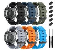 ZPJPPLX 22 mm Quick-Fit Silicone Band for Garmin Fenix 7 Pro/7/6 Pro/6/5 Plus/5, Sports Replacement Straps for Forerunner 965/955/945/935/Approach S70, 47 mm, 6 Pack 2, 22 mm, Modern