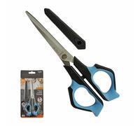 ZPL3167c Multi-Purpose Scissors with Safety Cover, 168mm, Blue Body, Right n Left Handed, Precise Cutting, Curved Edge, Home Office Business Use, iZOFAX