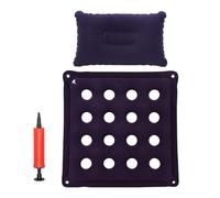 ZPLASK 1 Pcs 16 Holes Square Inflatable Cushion + 1pcs Bonus Air Pump + 1 Pcs Blow Up Pillow, Health Prevention Air Cushions for Pressure Relief, Pressure Cushion for Wheelchair Office Chair