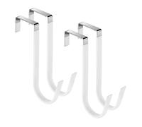 ZPLASK 4Pcs Over Door Hanger, White Door Hanger, Door Hooks for Hanging Towels Coats Clothes Hats Bags, Heavy Duty Over Door Hook with Soft Rubber Surface, No Scratch Design for Bathroom, Bedroom