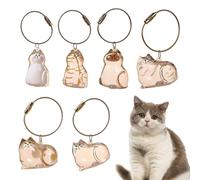 ZPLASK 6 PCS Cat fur Keepsake Keyring,Collecting Pet fur Keepsake, Pet Loss Gifts Cat Keychain Souvenir Bottle Box, Cat Memorial Gifts for Loss of Furry Friend Lovers