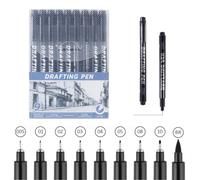 ZPLASK 9 Pcs Fine Liner Pens Black, Fineliner Pens, Fineliner Pens, Fine Liners Waterproof Art Pens for Drawing Illustration Manga Outline Art Supplies Technical Drawing