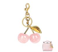 ZPLASK Cute Shiny Cherry Keychain, Fresh and Sweet Style Cherry Bag Charm, Bag Charm for Handbag, Wallet, Backpack, Phone Fashion Accessory